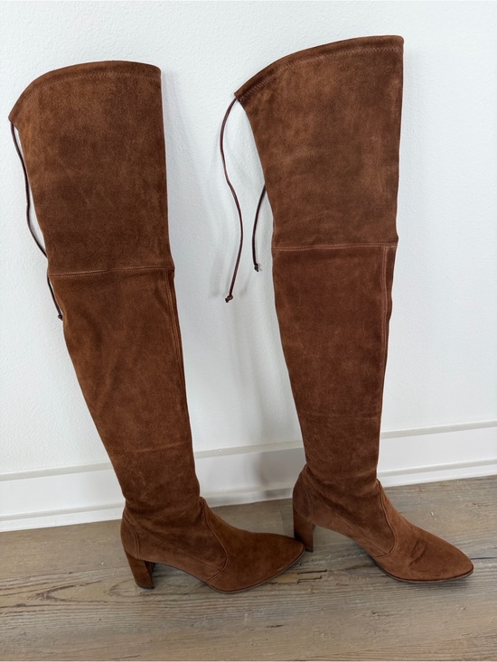 Stuart Weitzman Shoes - Stuart Weitzman Over the Knee Brown Suede Leather Boots